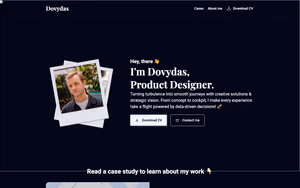 The original version of this site: a dark page with a polaroid and two buttons